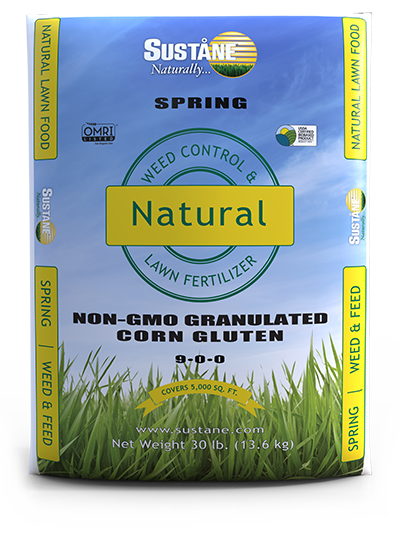 natural weed plant fertilizer Sustane Lawn Step 1 Spring Weed & Feed 30lb Corn Gluten